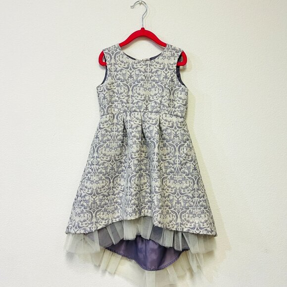 Oshkosh Girl's Fit & Flare Floral Dress Sleeveless Low-High Princess Holiday 5T - Picture 3 of 13